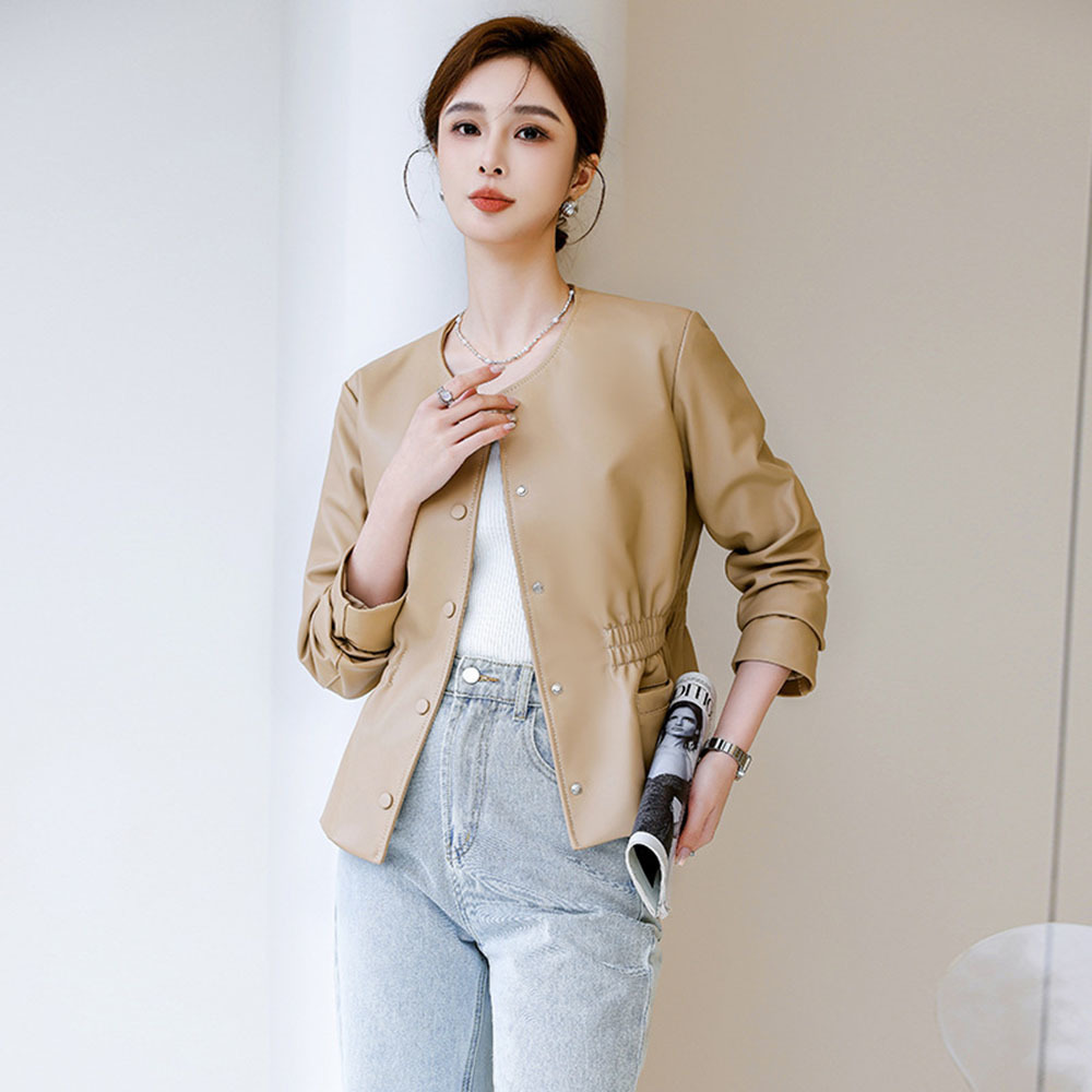 Leather Work Jacket Women'S - Giacca da ufficio in ecopelle Donna