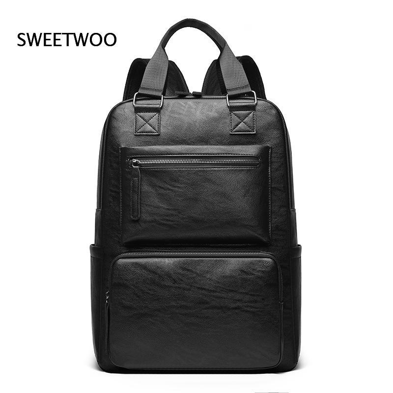 Leather Work Rucksack Mens - Zaino da uomo in similpelle per