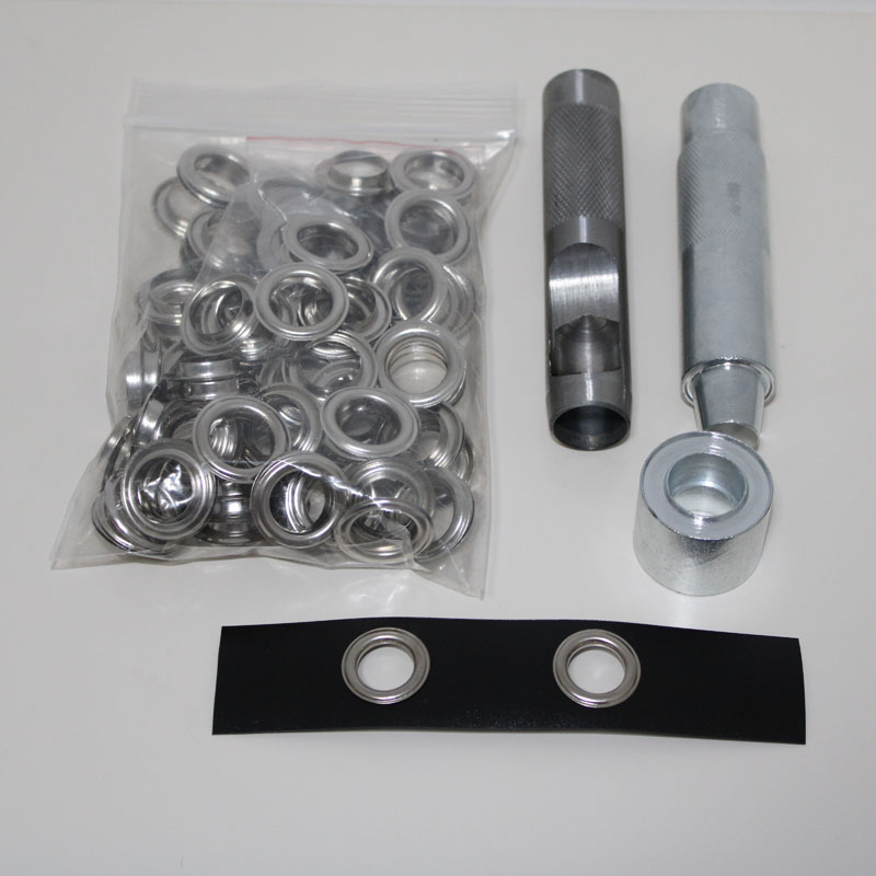 Leatherworking Equipment - 4mm-14mm 100 Set Argento Occhiello e