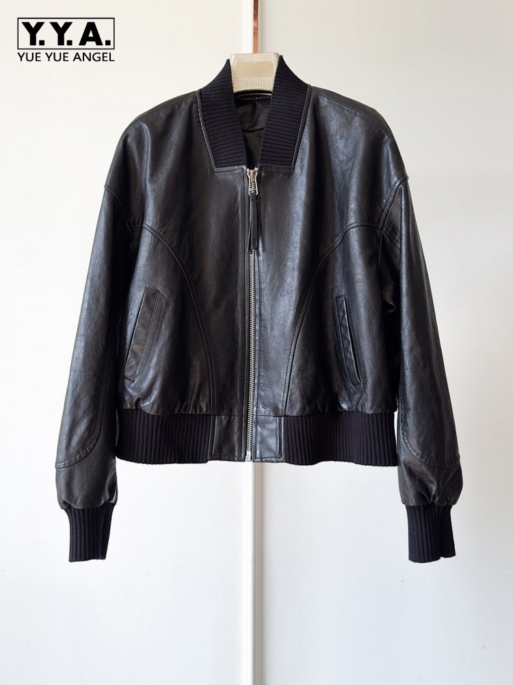 Leather Work Jacket Women'S - Giacca Corta da Donna in Vera