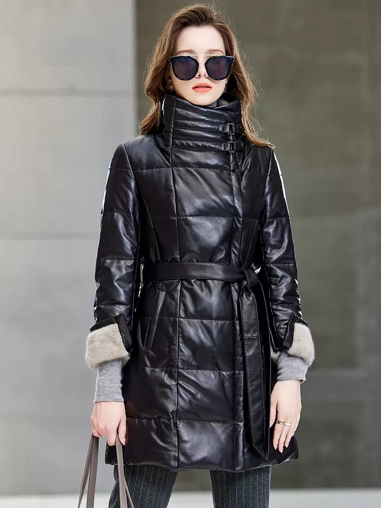 Elegante piumino da donna in p - Leather Work Jacket Women'S recensione e prezzo