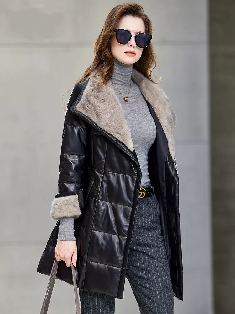 Elegante piumino da donna in p - Leather Work Jacket Women'S recensione e prezzo