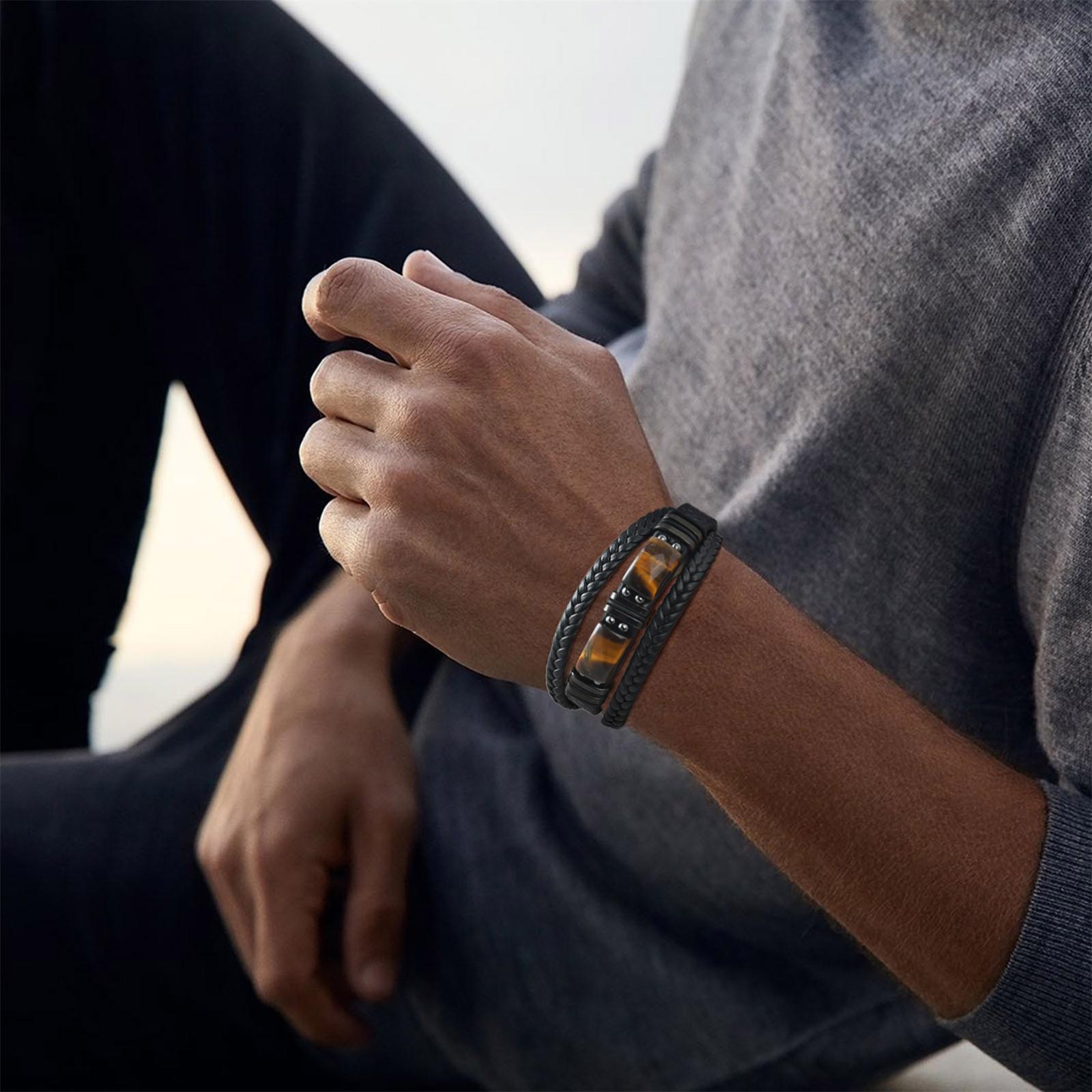 Bracciale da uomo in pelle int - Leatherwork Jewelry recensione e prezzo